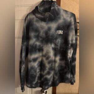 PINK Victoria's Secret women Turtleneck Sweater - Black and Gray Tie-Dye
